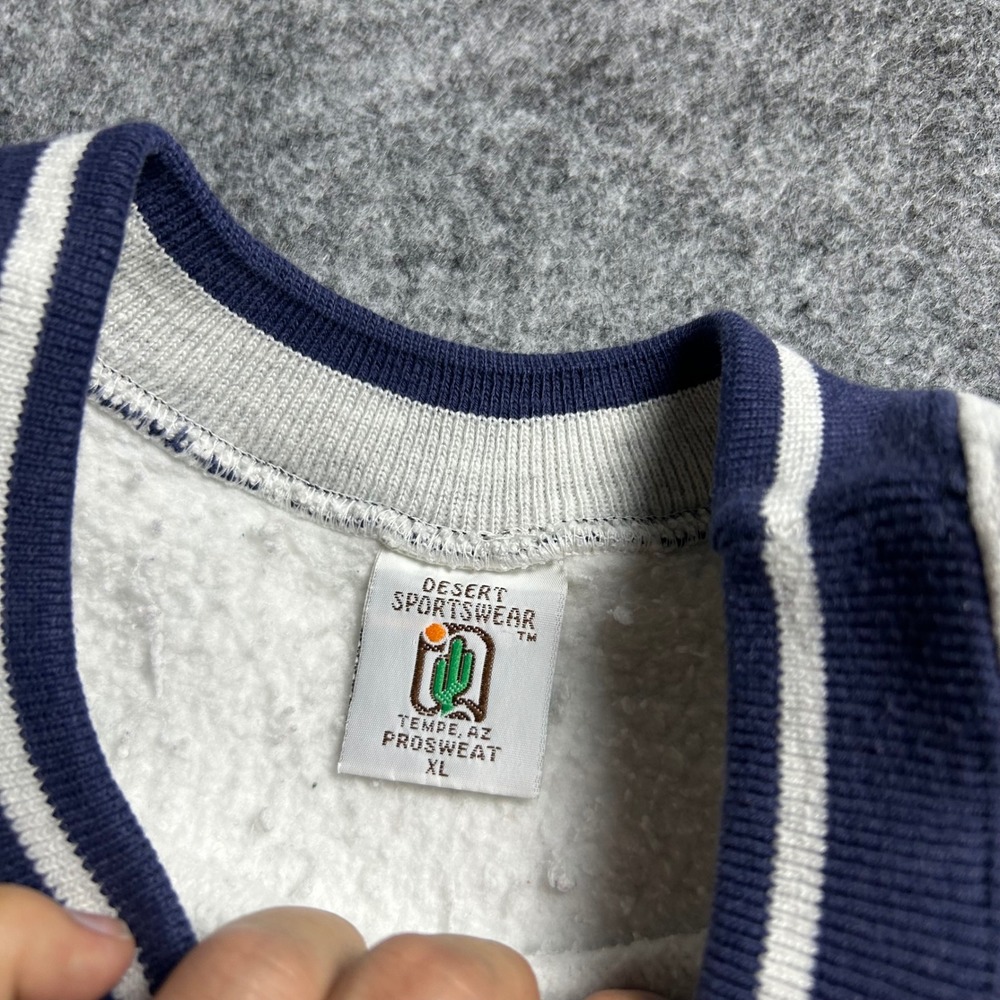 Vintage Duke University Sweatshirt Desert Sportswear Grey Navy XL Retro 90s - Picture 5 of 6